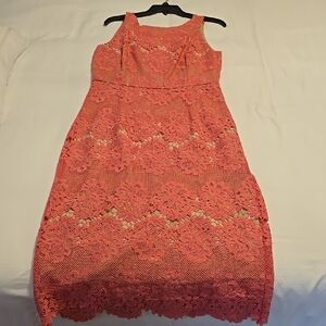 Antonio Melani Elegant Coral Lace Dress